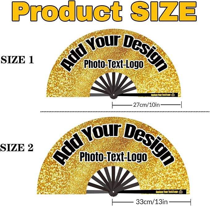 Custom Fans with Your Photo/Text - Personalized Folding Hand Fan for Line Dancing, Weddings, Parties | Decorative Gift for Women, Church Events & Dance Performances (1, 10 Inch)