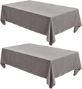 Fitable Textured Linen Tablecloths 2 Pack, Washable Fabric Rectangle Table Clothes for 8 Foot Tables, Rustic Holiday Table Covers for Kitchen Dining, Birthday Party, Farmhouse (Stone, 54 x 120 Inch)