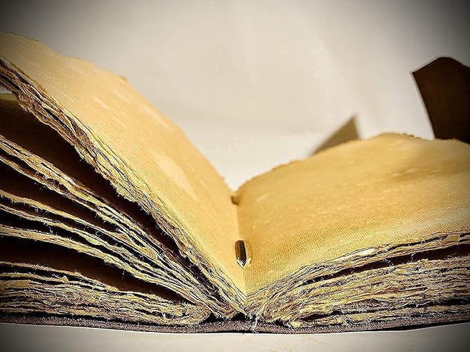 cuero 3 Moon Blue Lapiz Embossed Vintage Leather Journal | 240 Pages of Antique Handmade Deckle Edge Vintage Paper, Leather Sketchbook, Drawing Journal, Great Gift (6 inch by 8 inch, black)