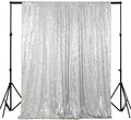 ShinyBeauty Photobooth Background Choice-4FTx7FT-Silver-Sequin backdrops, Sequin Fabric,Wedding backdrops,Rust Backdrop,Sequin Curtains,Photography Backdrop (Buy it Now) (4FTx7FT, Silver)
