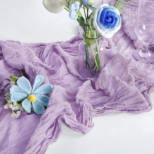 1-Pack Lilac Cheesecloth Table Runners – 10FT (35x120 Inch) Boho Rustic Gauze Fabric Cheese Cloth Table Runner for Weddings, Baby Showers, Bridal Shower, Farmhouse & Birthday Party Decor