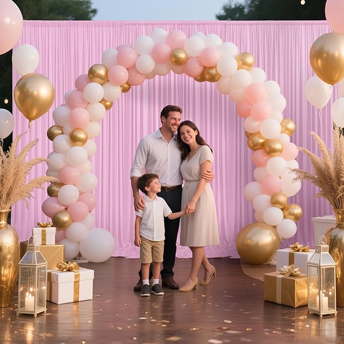 10x10ft Backdrop Curtains for Parties, 2 Panels 5x10ft Photography Backdrop Curtain with Rod Pocket,Backdrop Polyester Background Drapes,Wedding Backdrop Drapes for Birthday Baby Shower Home Decor