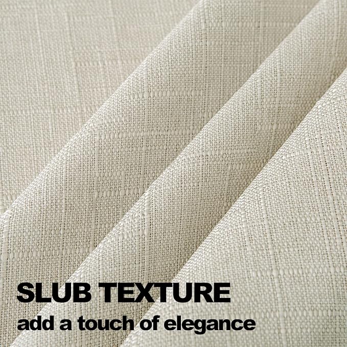 NLMUVW Ivory Table Cloth for Rectangle, Linen Textured Tablecloth Rustic Water Resistant Table Cover for Kitchen Dining and Party, 54 x 96 Inch