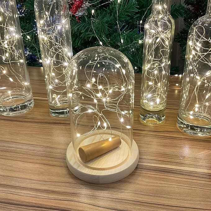6-Pack LED Bottle Lights with Dual Battery Pack, 6.6ft 20 LEDs, Twice The Runtime, Warm White for Indoor & Outdoor Christmas Décor.(6 Pack, Warm White（Dual Battery Pack）)