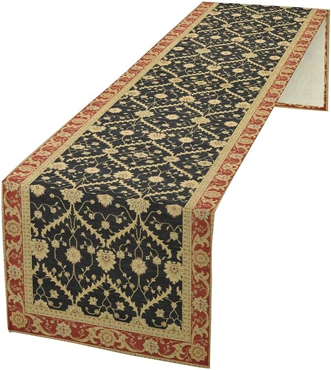 Vintage Morris Floral Table Runner, Boho Rustic Farmhouse Flower Pattern for Home Kitchen Table Decor Dining Coffee Room Party Decor 13x72in