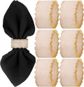Rustic Epoxy Resin Napkin Rings Set of 6 - Napkin Holders for Parties, Dining, Family Gatherings, Weddings, Holidays, Décor, Gifting Durable Tabletop Decor (Ivory) CLEENTABLE