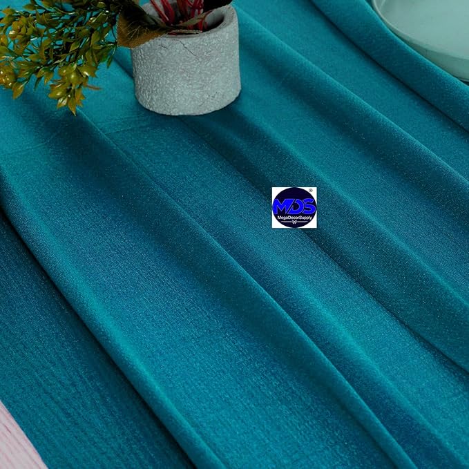 MDS 15 Pack 10ft Chiffon Table Runner 29 x 120 Inches Sheer Wedding Runner Romantic Rustic Table Runner for Wedding Decorations, Birthday Parties, Bridal Shower Party Arch Decor - Dark Teal