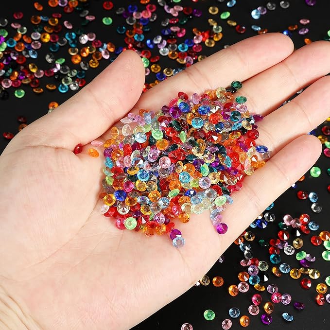 PATIKIL 10000 Pcs Wedding Table Scatter Confetti Crystals 4.5mm Acrylic Diamonds Vase Fillers Gems for Table Centerpiece Decorations Party Vase Beads, Rose Red