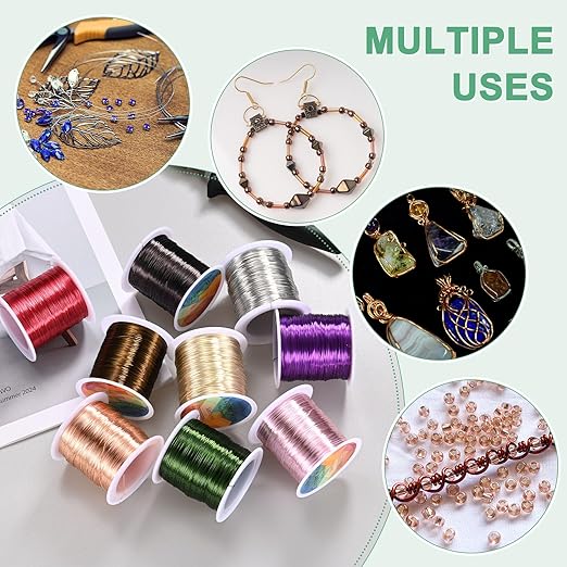 0.2mm Jewelry Wire, 32 Gauge 328FT Craft Wire Copper Beading Wire for Jewelry Making/Planting/Weaving/DIY Crafting, Soft Metal Wires [100M, Bronze Tone]