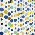 Blue Gold Green Decorations Circle Dots Garland Metallic Gold Navy Blue with Sage Green Hanging Polka Dot Streamer for Birthday Baby Shower Bridal Shower Wedding Bachelorette Engagement Party Supplies