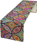 Boho Floral Table Runner,Colorful Flower Retro Bohemian Table Cloth Kitchen Dining Table Home Party Decoration 13x120 Inch
