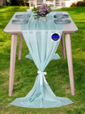 MDS Halloween Chiffon Table Runner - 5 Pack, 29 x 170 Inches, 14ft Each - Sheer Spooky Table Runners for Haunted House Parties, Trick-or-Treat Tables, Witchy Décor, Wedding & Events - Teal