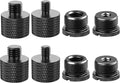 IXTECH Mic Stand Adapter Set 8 pieces Metal Microphone Stand Screw Thread Adapter 5/8 Female to 3/8 Male 3/8 Female to 5/8 Male 5/8 Female to 1/4 Male 1/4 Female to 5/8 Male Tripod Adapter ADP03 Black