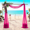 MDS Halloween Chiffon Draping Fabric - 2 Panel, 30" Wide x 75ft Long - Sheer Spooky Arbor & Canopy Drapery for Haunted House Backdrops, Party Ceilings, DIY Costumes & Themed Events - Hot Pink