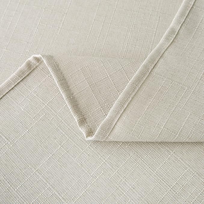 NLMUVW Ivory Linen Tablecloth for Rectangle Tables, Rustic Textured Table Cloth Water Resistant Farmhouse Table Cover for Kitchen Dining Coffee, 54 x 78 Inch