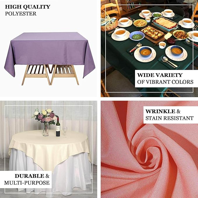 Efavormart 70" Lime Green Square Polyester Tablecloth for Dining Table, Wedding, Party, Event, Banquet, Restaurant Decoration