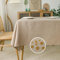 NLMUVW Linen Tablecloth for Rectangle Tables 96 Inch Burlap Textured Table Cloth Water Resistant Farmhouse Table Cover for Kitchen Dining Coffee, 54 x 96 Inch