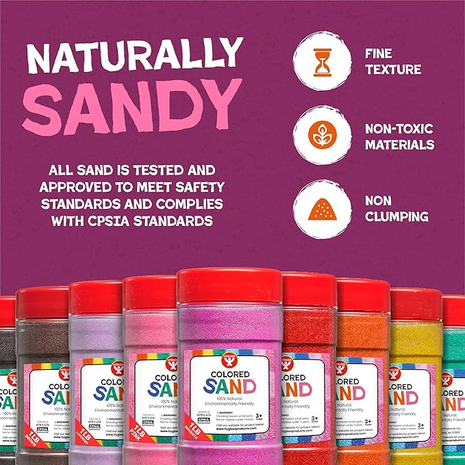 Hygloss Colored Sand for Crafts – 3 lb Bottle, Light Blue – Vibrant Colorful Fine Sensory Play Sand Art Kits for Kids – Classroom Activities for Children 3 4 5 6 7 8 9 10 11 12 – Safe for Ages 3+