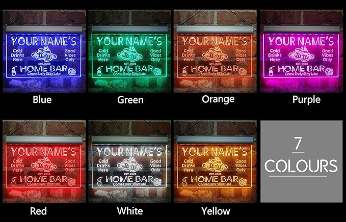ADVPRO Personalized Your Name Custom Home Bar Beer Established Year Multi Color LED Neon Sign 16 x 12 Inches st4s43-p11-tm-c