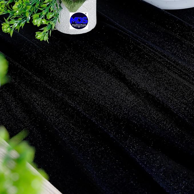 MDS Halloween Chiffon Table Runner - 12 Pack, 29 x 170 Inches, 14ft Each - Sheer Spooky Table Runners for Haunted House Parties, Trick-or-Treat Tables, Witchy Décor, Wedding & Events - Black