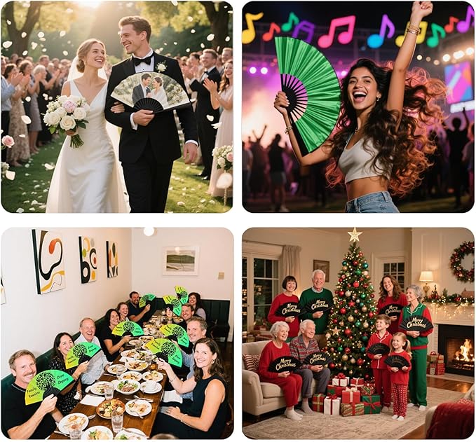Custom Fans with Your Photo/Text - 13 Inch Personalized Folding Hand Fan for Line Dancing, Weddings, Parties | Decorative Gift for Women, Church Events & Dance Performances (10, 10 Inch)