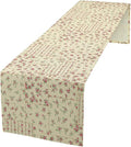 Floral Table Runner, Watercolor Rose Flower Kitchen Table Decoration Vintage Spring Home Tablecloth for Birthday Party Picnic Decoration 13x120 Inch 1PCS
