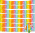 10 Pack 10 Feet Foil Fringe Garland Metallic Tinsel Streamers Banner Wall Hanging Curtain Backdrop for Parade Floats, Bachelorette, Wedding, Birthday, Easter, Carnival Party Decorations(Rainbow)