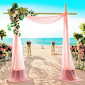 MDS Halloween Chiffon Draping Fabric - 2 Panel, 30" Wide x 50ft Long - Sheer Spooky Arbor & Canopy Drapery for Haunted House Backdrops, Party Ceilings, DIY Costumes & Themed Events - Peach