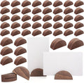 50 Pcs Wooden Table Number Stands, Semicircular Wedding Place Card Holders for Table Numbers, Name Tag, Restaurant Menu, Birthday Party & Event Decor