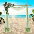 MDS Halloween Chiffon Draping Fabric - 2 Panel, 30" Wide x 75ft Long - Sheer Spooky Arbor & Canopy Drapery for Haunted House Backdrops, Party Ceilings, DIY Costumes & Themed Events - Sage Green