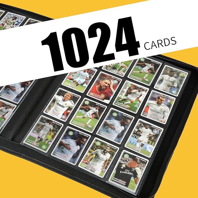 Premium Ringless Trading Card Binder - 1024 Capacity, 16 Side-Loading Pockets per Page, Archival Quality Protection & Anti-Slip Spine for TCG, MTG, Sports Cards (Emerald)