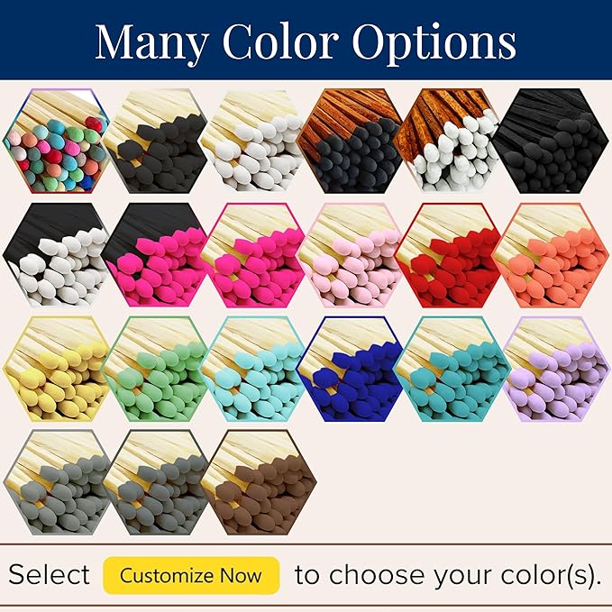 Thankful Greetings 2" Matches in 3 Glass Bottles Cork Top, Striker Stickers Included | 60 Matchsticks Color of Your Choice | Decorative Safety Matches w/Small Glass Holder | Gifts & Home Decor