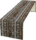 Cow Patchwork Print Table Runner, Country Farm Animal Fur Skin Farm Safari Wildlife Pattern Table Runner for Dinner Dinning Home Kitchen Living Room Party Holidays Setting, 13x36 Inch