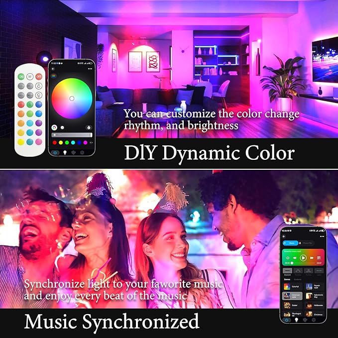 Water Wave Projector with APP & RF Control, IP65 Waterproof Smart Outdoor Lights, 1-100% Dimmable Color Changing, Music Sync & Flame Effect for Pool Party, Ocean Ripple Landscape Lighting