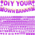 DIY Customizable Banner Letter Banners Party Supplies for Mermaid Party（Glitter Purple）