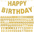 TaoBary 112 Pcs DIY Letter Kit Glitter Customizable Banner Letters Include 107 Letters and Numbers 3 Rope and 2 Needles for Birthday Halloween Christmas Wedding Valentine Party Decor(Gold)