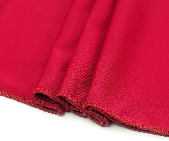 MDS Pack of 10 Spandex Chair Sashes Bows Elastic Stretch Dining Chair Bands Ties Without Slider Buckle Universal fits for Wedding Baby Shower Birthday Party Banquet Event Decoration - Red