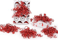 6" Metallic Red Christmas Curly Ribbon Bows for Gift Wrapping Self Adhesive Gift Bows for Holiday Decor, Baskets, Birthday, Wedding, Presents, Party Favors Decorations 6-Count