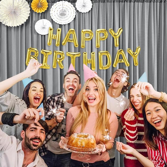 10 x 7 Feet New Dark Grey Backdrop Curtain for Partie, Background Curtains for Photoshoot, Birthday, Wedding, Halloween, Thanksgiving, Christmas, New Year Party Decorations 5Ft x 7Ft, 2 Panels