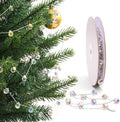 Christmas Garland, 9.8Ft Crystal Glass Beads Strands, 100pcs 10mm Faceted Waterdrop Glass Beads Hanging Ornament for Christmas Tree Centerpieces Wedding Party Decorations (Crystal AB)