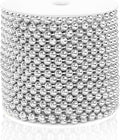 Craft String Pearls 6MM Pearl Bead, 66 Feet Silver Faux Pearl Garland Spool Roll Strand Wedding Party Decoration, Christmas Tree Decorations