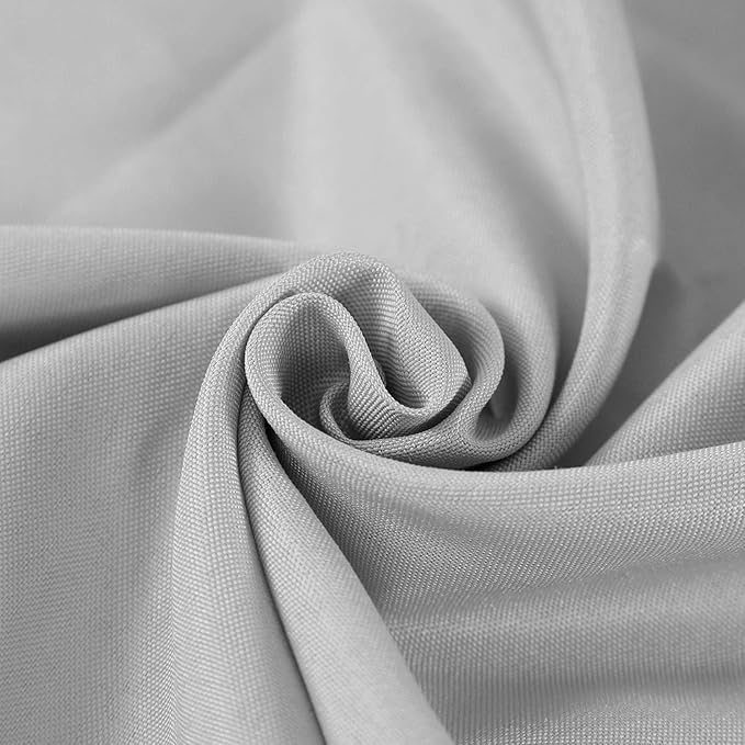 108 inch Round Tablecloth Washable Polyester Table Cloth Decorative Table Cover for Wedding Party Dining Banquet（108 inch,Silver）