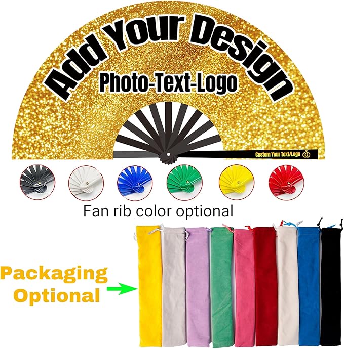 Custom Fans with Your Photo/Text - Personalized Folding Hand Fan for Line Dancing, Weddings, Parties | Decorative Gift for Women, Church Events & Dance Performances (80, 10 Inch)