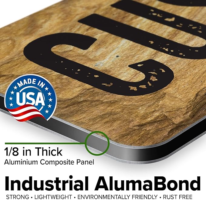 Custom Sign, Custom Street Sign, 11 Font Colors, 13 Font Styles, 4 Hole Options, 22 Sizes, 8x32 Inches, Rust Free DiBound, Fade Resistant, Made in USA by My Sign Center (Stone)