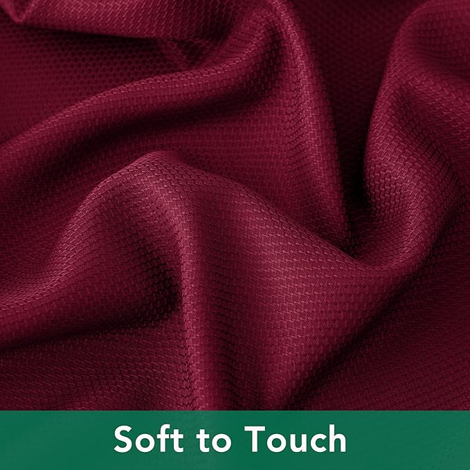 Biscaynebay Textured Fabric Christmas Square Table Cloth 70x70 Inch, Burgundy Water Resistant Tablecloths for Dining, Kitchen, Wedding, Parties etc. Machine Washable