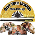 Custom Fans with Your Photo/Text - Personalized Folding Hand Fan for Line Dancing, Weddings, Parties | Decorative Gift for Women, Church Events & Dance Performances (20, 13 Inch)