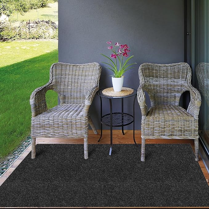 Ottomanson Commercial Scrape Rib Entry Mat – Heavy Duty Ribbed Floor Mat for High Traffic – Non Slip Rubber Back, Waterproof – Indoor Outdoor Use for Offices, Schools, Lobbies, 2' x 23', Black