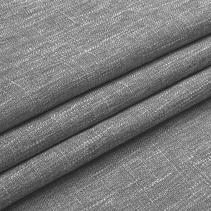 Vision Home Gray Pinch Pleated Semi Sheer Curtains Textured Light Filtering Window Curtains 90 inch for Living Room Bedroom Rayon Blended Charcoal Grey Pinch Pleat Drapes with Hooks 2 Panels 40"Wx90"L