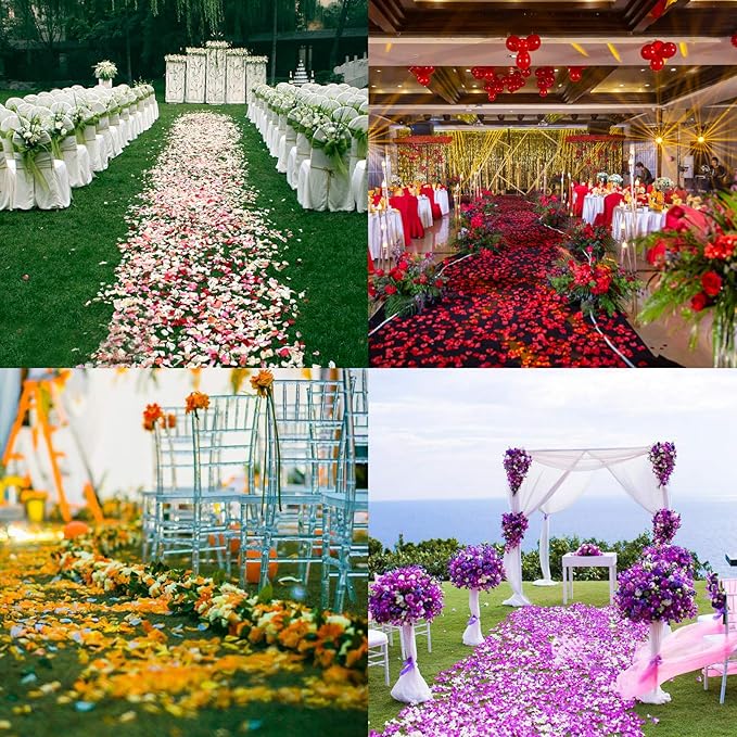 1000 Pcs Artificial Silk Rose Petals Decoration Wedding Party Color Pink