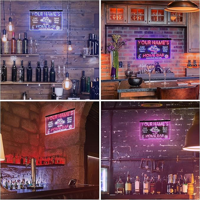 ADVPRO Personalized Your Name Custom Home Bar Beer Established Year Dual Color LED Neon Sign White & Red 16 x 12 Inches st6s43-p1-tm-wr